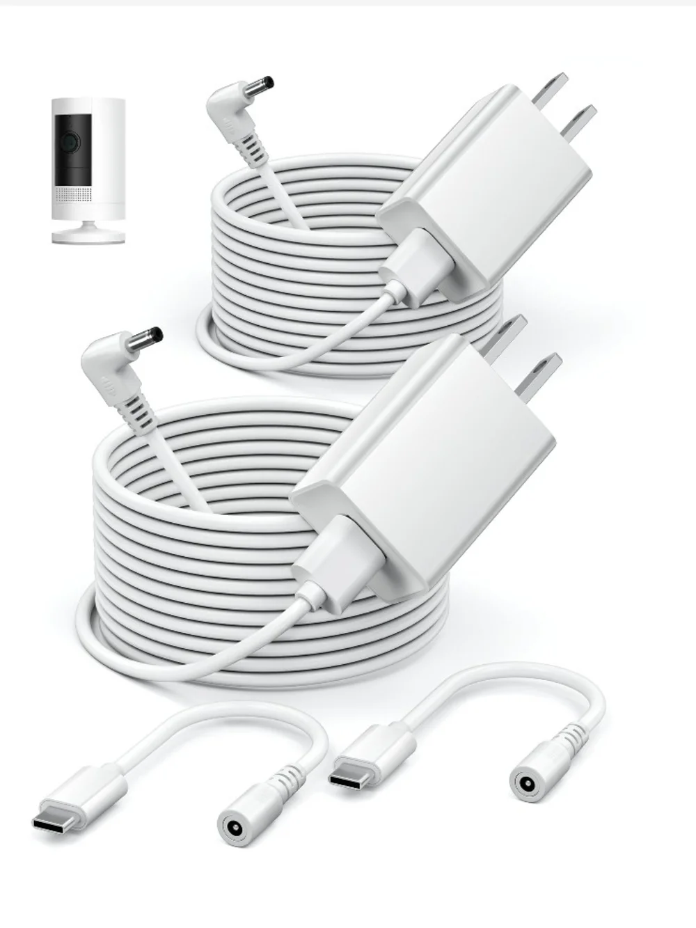 Power Adapter Compatible with Ring Stick Up Cam Battery/Plug-in 3rd Gen/2nd Gen